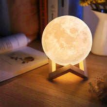 Load image into Gallery viewer, USB Touch Light 3D Printing Moon Lamp